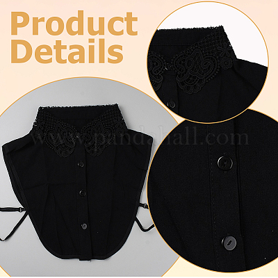 2шт. 2 цвета съемная полиэстеровая рубашка женская с накладным воротником AJEW-CY0001-44-1