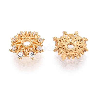 925 серебряная бусина в форме цветка с микропаве из прозрачных кубических цирконий STER-N016-110G-1