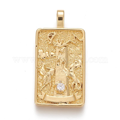 Латунные микропаве прозрачные подвески с фианитом ZIRC-Z004-01K-1