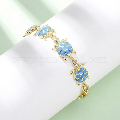 Латунные браслеты с микропаве из прозрачных кубических цирконий для женщин BJEW-H209-04G-1