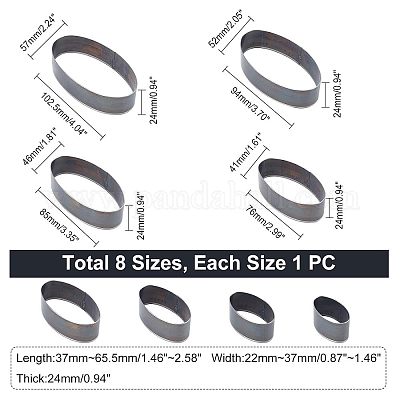 Набор дыроколов овальной формы из высокоуглеродистой стали 8 размера DIY-WH0259-71-1