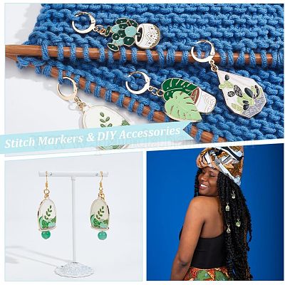 Подвесные маркеры для стежков из эмалированного сплава для горшечных культур HJEW-AB00476-1