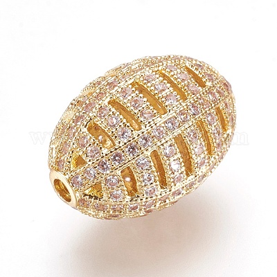 Латунные микро проложить кубического циркония бусы ZIRC-F090-02G-A-1