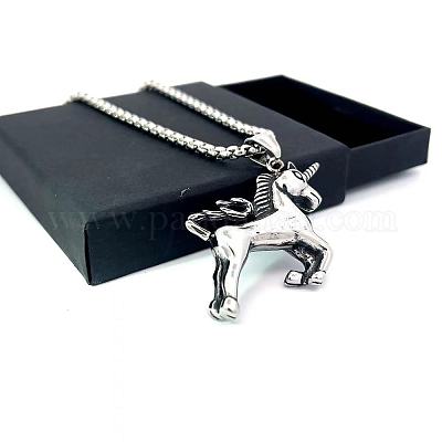 Ожерелья из нержавеющей стали с подвеской в виде единорога для женщин и мужчин XO3988-1