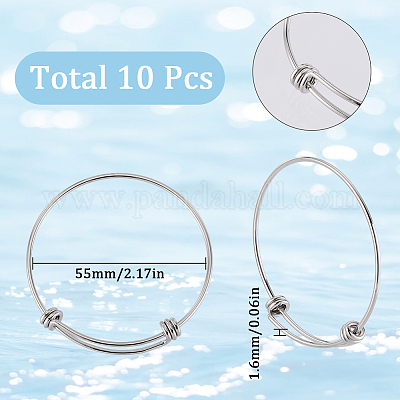 10шт регулируемый расширяемый браслет из нержавеющей стали 201 STAS-SC0008-09-1