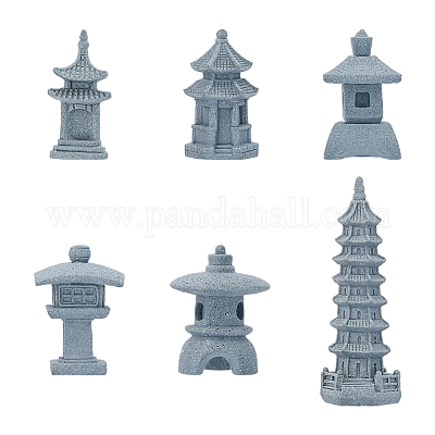 6 шт. 6 стили башенных каменных фигурок DJEW-FH0001-25-1