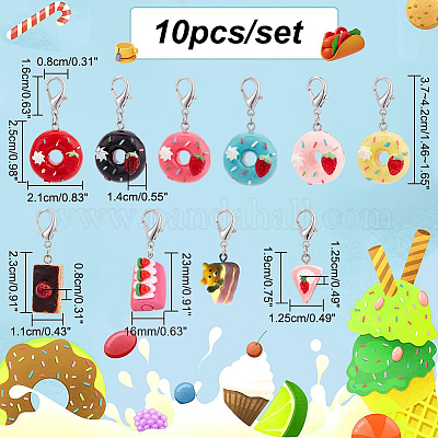 Подвесные украшения для пончиков и тортов из смолы HJEW-PH01550-1