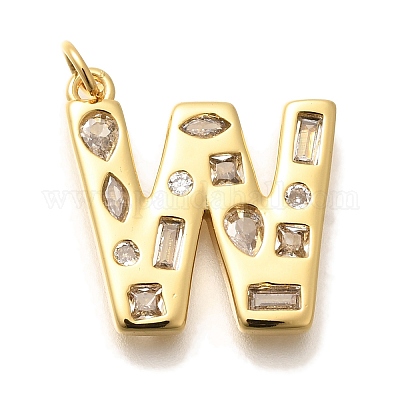 Латунные микропаве прозрачные подвески с фианитом KK-G521-01G-W-1