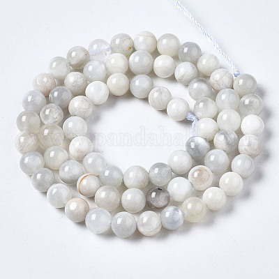 Натуральный белый лунный камень бисер пряди G-N328-51A-01-1