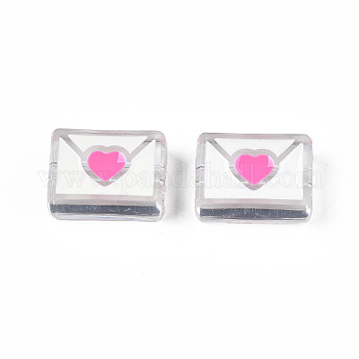 Прозрачные акриловые бусины ко Дню святого Валентина X-ACRC-S039-11G-1