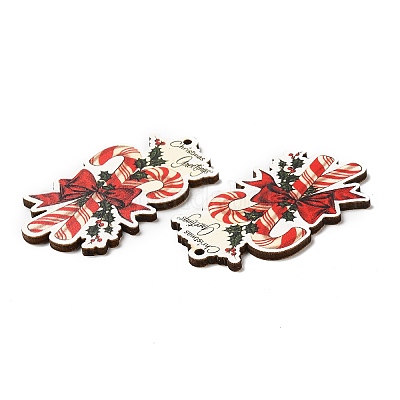 Большие подвески из дерева с односторонним принтом WOOD-D025-06-1