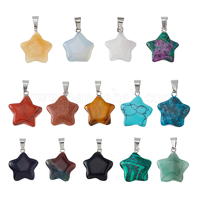 14 шт. 14 стиля подвески в виде звездчатых драгоценных камней G-FI0001-31-1