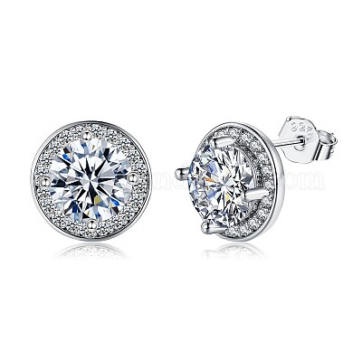 10mm Cubic Zirconia Stud Earrings in Sterling Silver