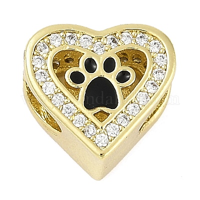 Реечное покрытие латунь микро паве кубический цирконий европейские бусины KK-P287-43G-02-1