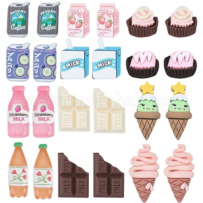 72шт 12 стиля непрозрачные кабошоны из смолы FIND-SC0003-26-1