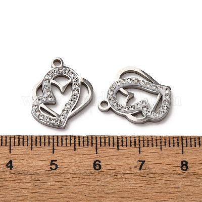 Подвески из нержавеющей стали 304 со стразами из глины STAS-P406-17D-P-1