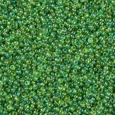 12/0 сорт радужный зеленый прозрачный стеклянный бисер для изготовления ювелирных изделий X-SEED-Q010-F549-1