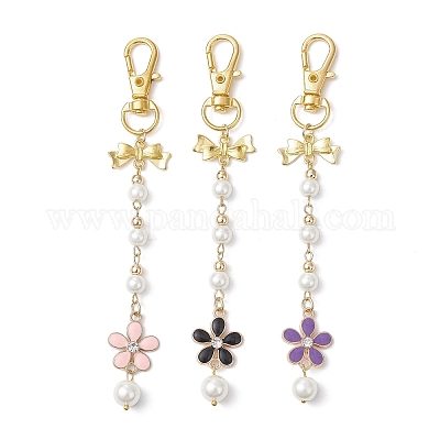 3 шт. 3-х цветная эмалевая подвеска в виде цветка HJEW-JM03673-1