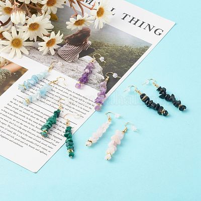 Серьга с подвесками из смешанных кристаллов EJEW-JE04561-1