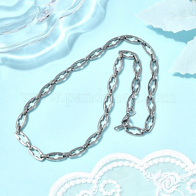 Ожерелья из цепочек с крестообразными звеньями из нержавеющей стали 304 для женщин и мужчин NJEW-JN05431-01-1