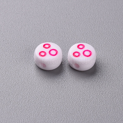 Белые непрозрачные акриловые бусины MACR-N008-42-A05-1