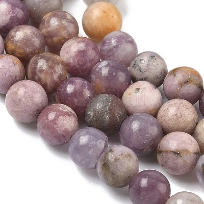 Натуральный лепидолит / пурпурный слюдяный камень бисер пряди&nbsp;G-F591-28-6mm-1