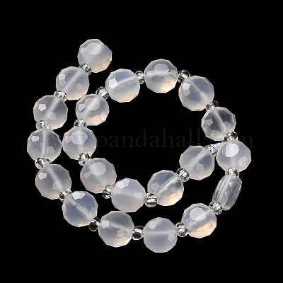 Натуральный белый агат бисер нитей G-B153-B02-1