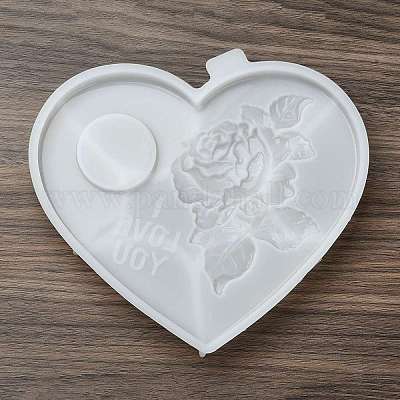 Силиконовые Молды для подсвечников в форме сердца с розой и подсвечниками SIL-Z018-02-1