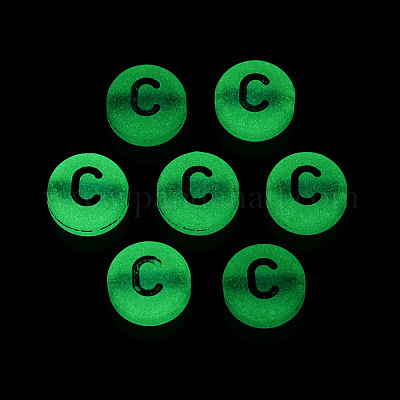 Светящиеся матовые акриловые бусины FACR-T008-02C-1