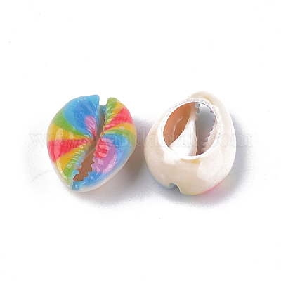 Набивные бусины из натуральных раковин каури X-SSHEL-T008-10-1