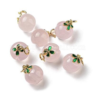 Украшения из натурального розового кварца с пайетками G-R489-46G-1