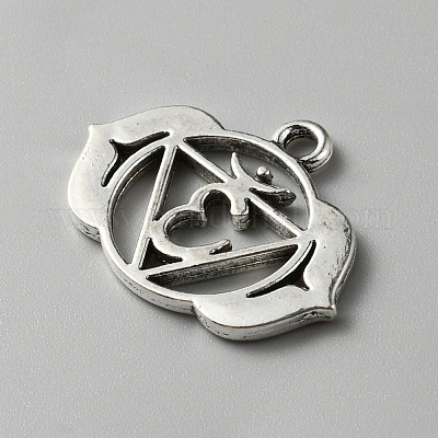 Подвески из цинкового сплава чакры в тибетском стиле FIND-WH0137-05C-AS-1