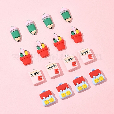 16 шт. 4 подвески из смолы на канцелярскую тематику RESI-FS0001-89-1