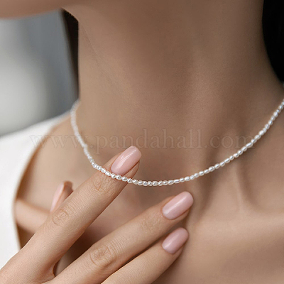 Ожерелья из чешского стерлингового серебра и пресноводного жемчуга VY4924-2-1