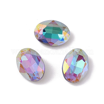 Cabochons de strass en verre&nbsp;RGLA-L029-02B-BBLA-1