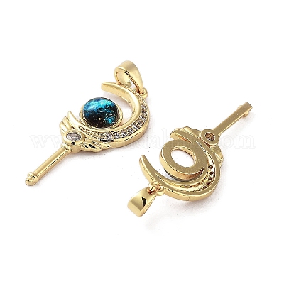 Покрытие стойки латунь микропаве прозрачные подвески из кубического циркония KK-G482-04G-1