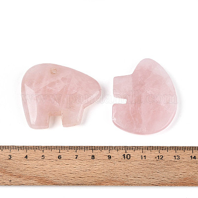 Естественно розового кварца большие кулоны G-T144-08B-1