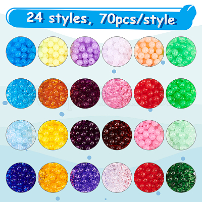 Shop CHGCRAFT 1680Pcs 24 Colors Opaque Acrylic Beads Round Crystal