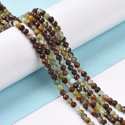 Натуральные хризопразные бисерные пряди G-E591-08B-1