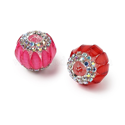 Прозрачные бусины со стразами из смолы OACR-D307-05-1