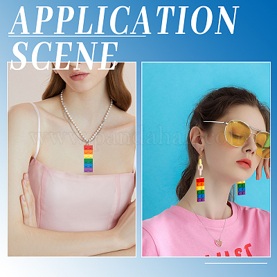 20 шт. 2-х цветные радужные непрозрачные акриловые подвески MACR-DC0001-02-1