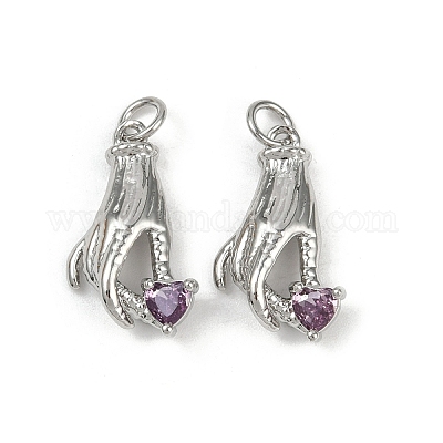 Латунные микро проложить кубического циркония подвески KK-C093-01B-P-1