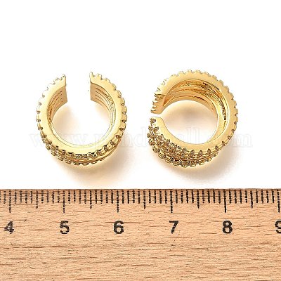 Серьги-манжеты из латуни с микропаве и прозрачным циркониевым покрытием для женщин EJEW-C125-16G-1