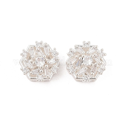 Стойки обшивки латунь микро проложить кубического циркония бусы KK-F879-06S-1