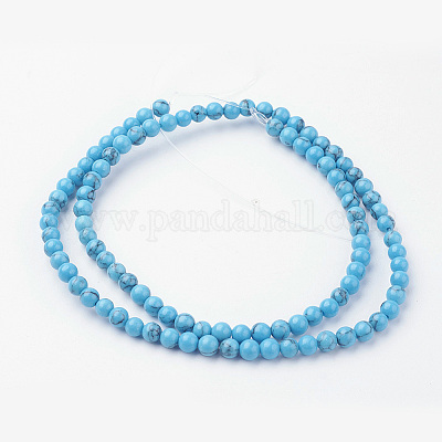 Синтетические нити бирюзового бисера G-G735-13-4mm-1