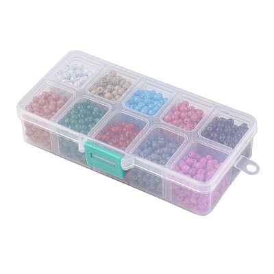 Строковые выкрашенные стеклянные бусины GLAD-JP0001-02-4mm-1