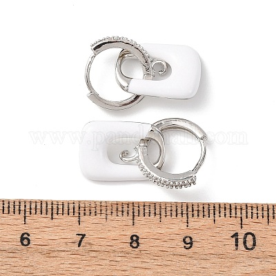 Фурнитура для серег-подвесок из латуни с микропаве из прозрачных кубических цирконий EJEW-A149-01B-P-1