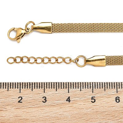 Ионное покрытие (ip) 304 нержавеющая сталь сетка цепи/сетчатые браслеты браслеты BJEW-I274-13G-1