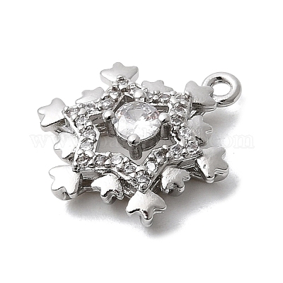 Рождественские латунные подвески с микропаве из фианита KK-L258-04P-E01-1