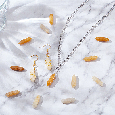 15 шт. натуральный топаз нефрит с двойными концами&nbsp;G-OC0003-69-1